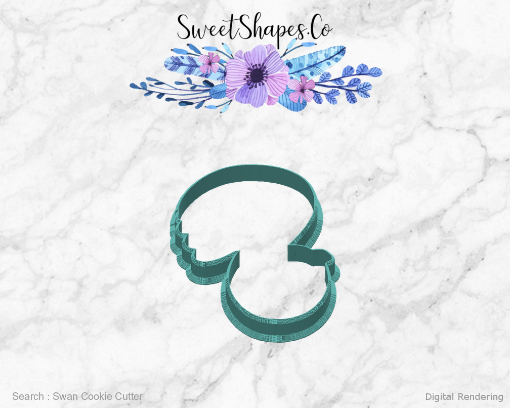 Swan Cookie Cutter — back view