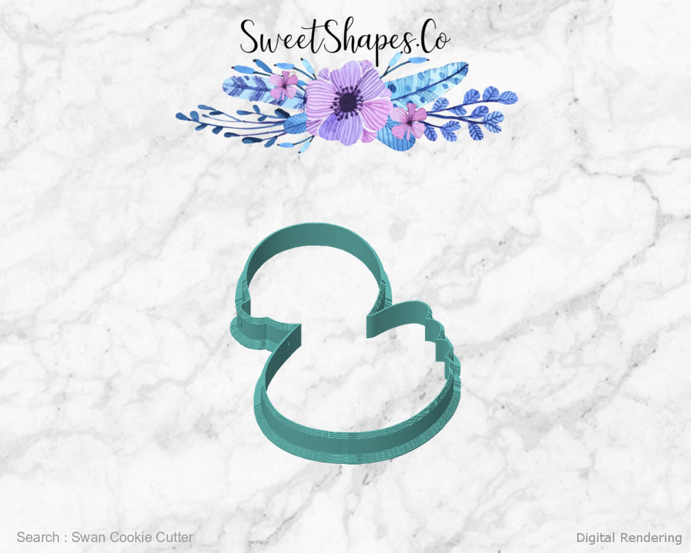 Swan Cookie Cutter — front view