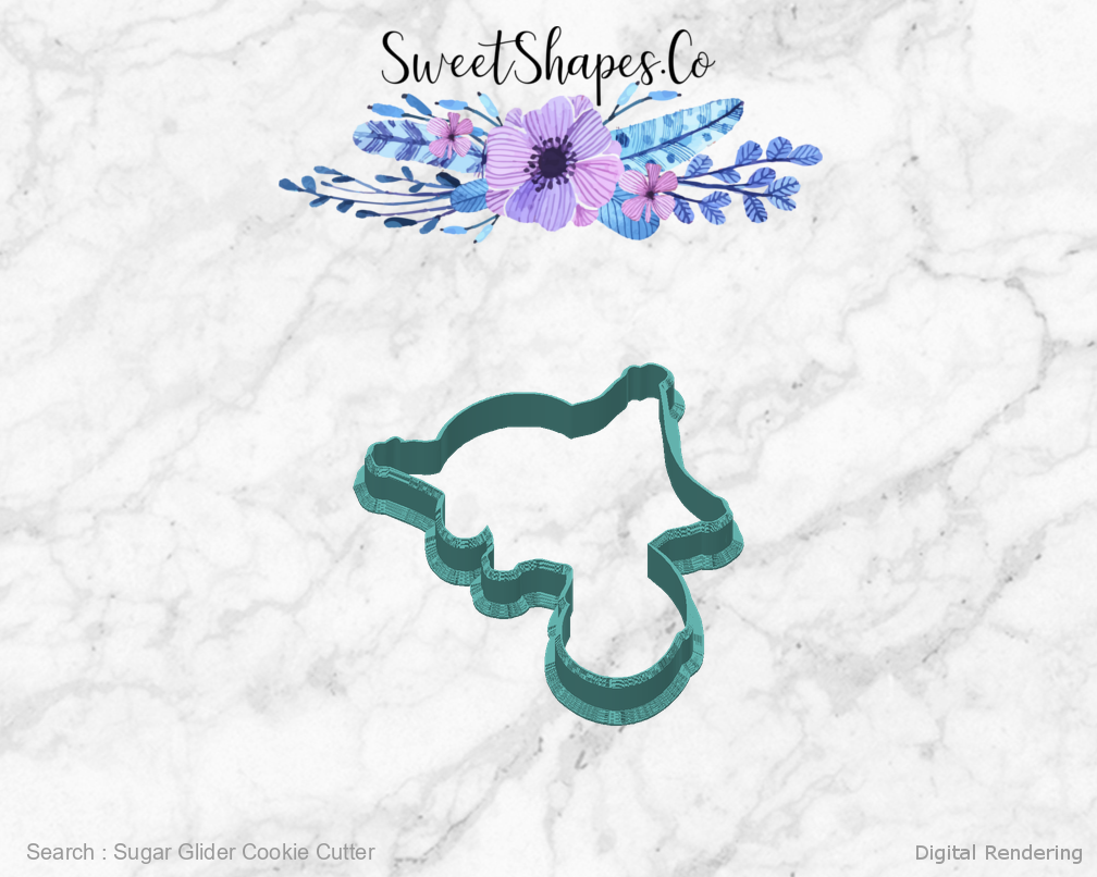 Sugar Glider Cookie Cutter — back view