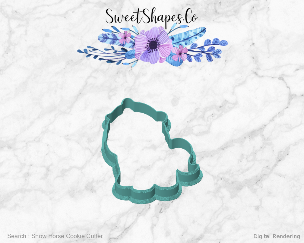 Snow Horse Cookie Cutter — front view