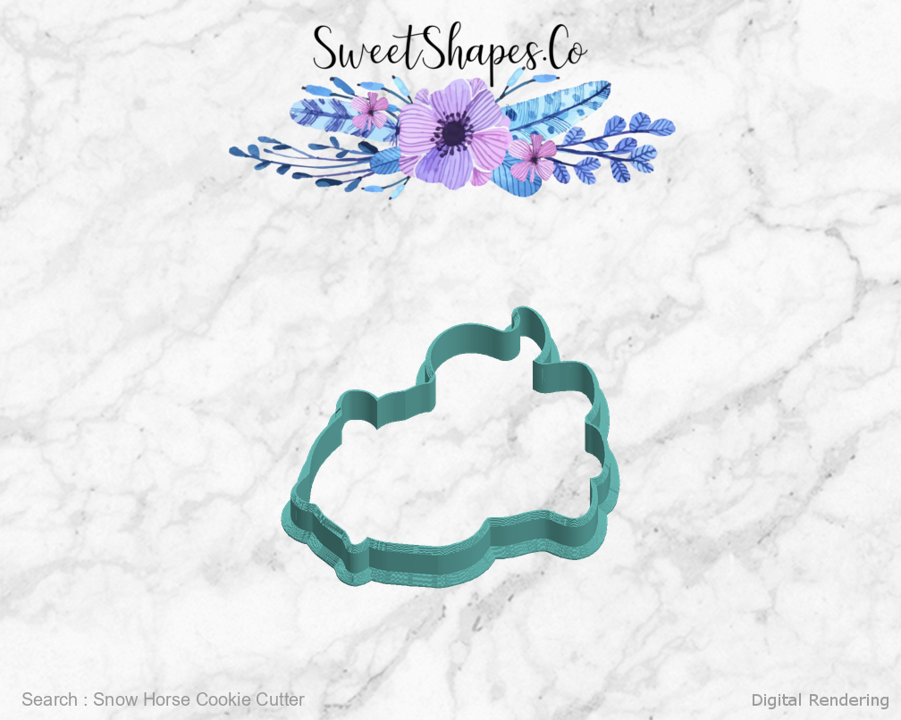 Snow Horse Cookie Cutter — left view