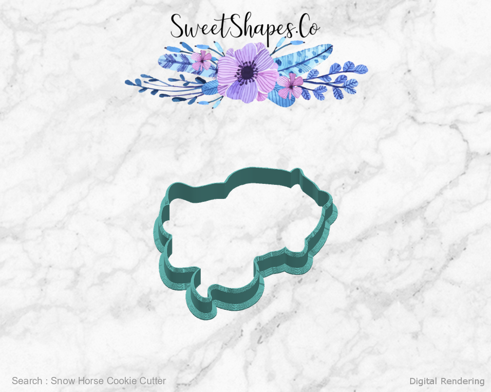 Snow Horse Cookie Cutter — right view