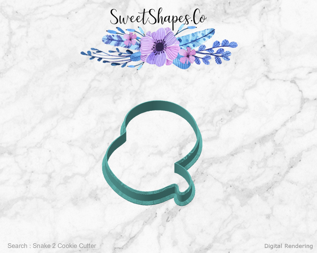 Snake 2 Cookie Cutter — angled front view