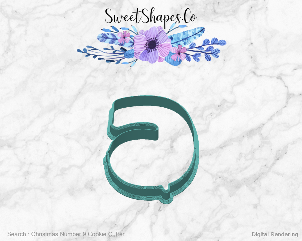 Christmas Number 9 Cookie Cutter — back view