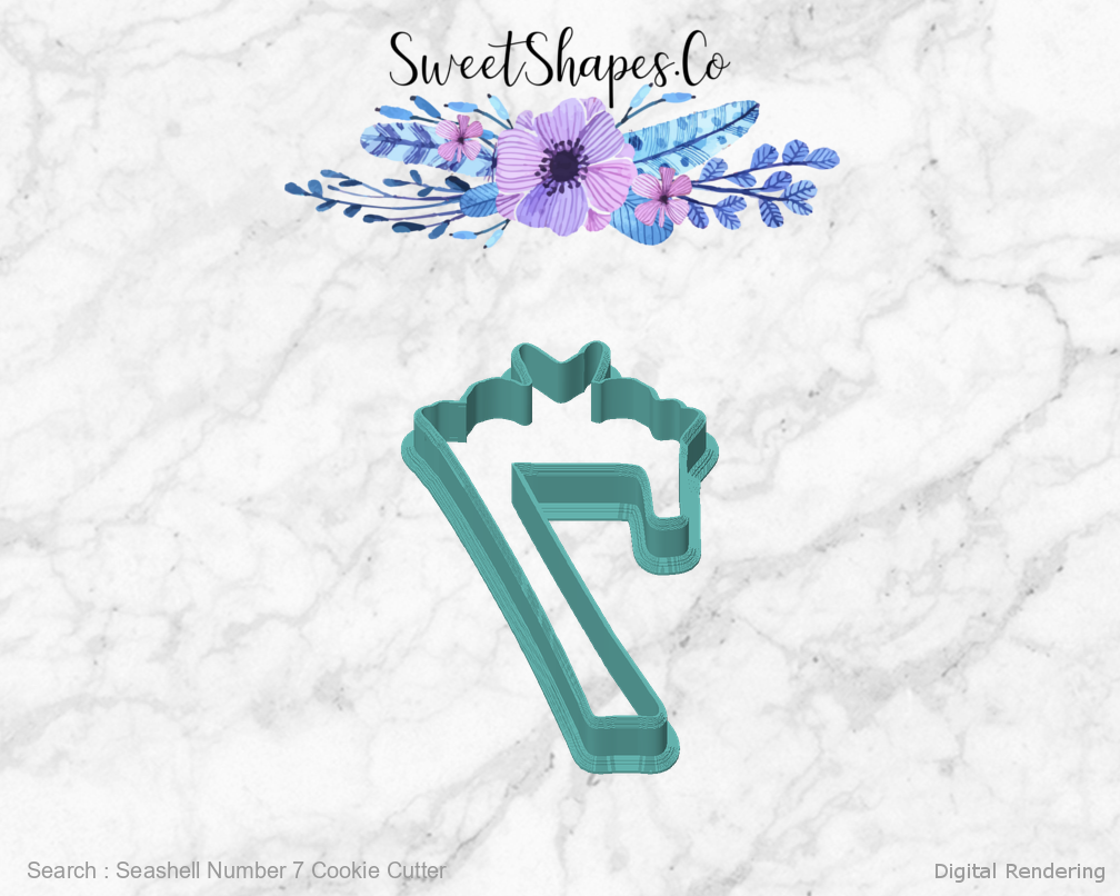 Seashell Number 7 Cookie Cutter — front view