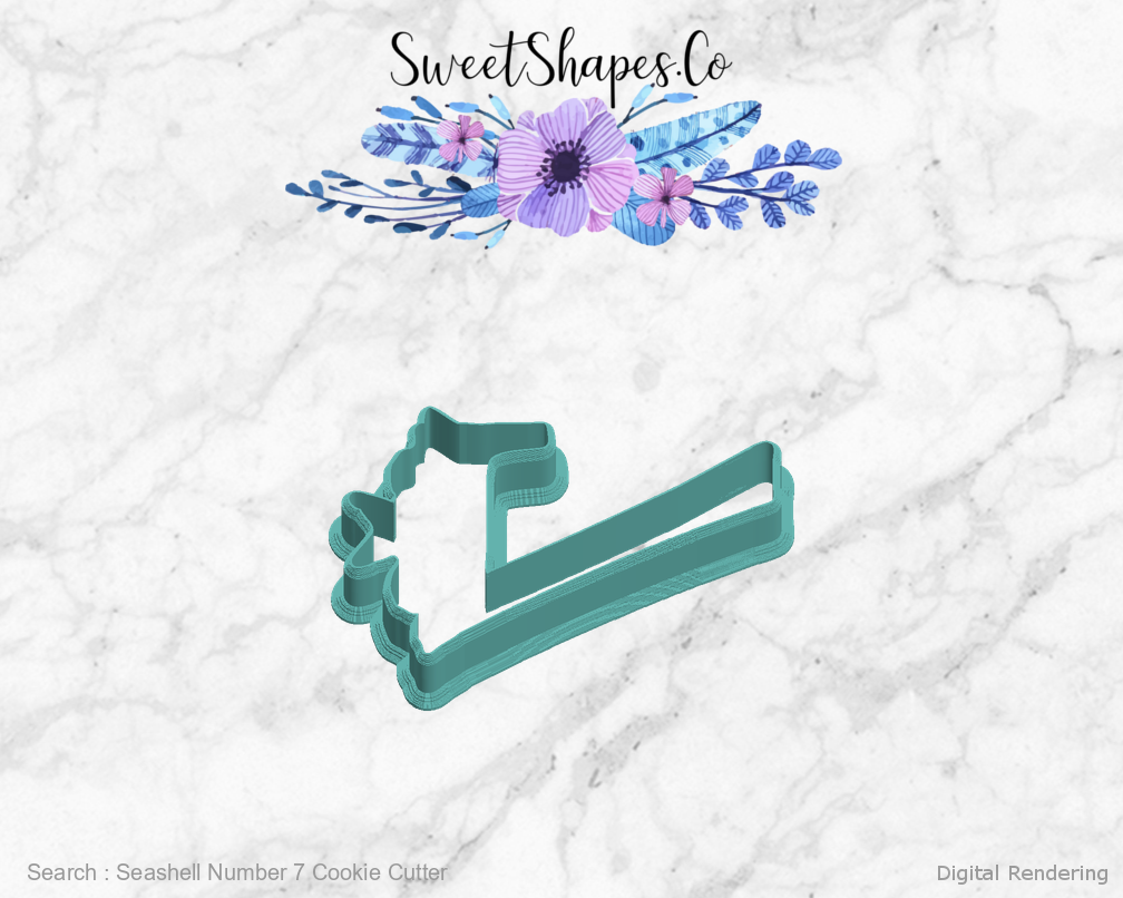 Seashell Number 7 Cookie Cutter — left view