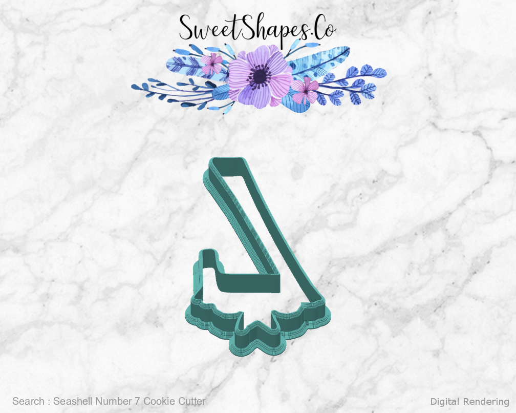 Seashell Number 7 Cookie Cutter — back view