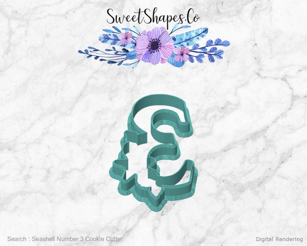 Seashell Number 3 Cookie Cutter — front view