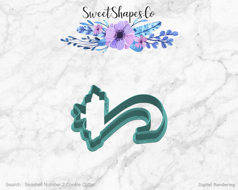 Seashell Number 2 Cookie Cutter — right view