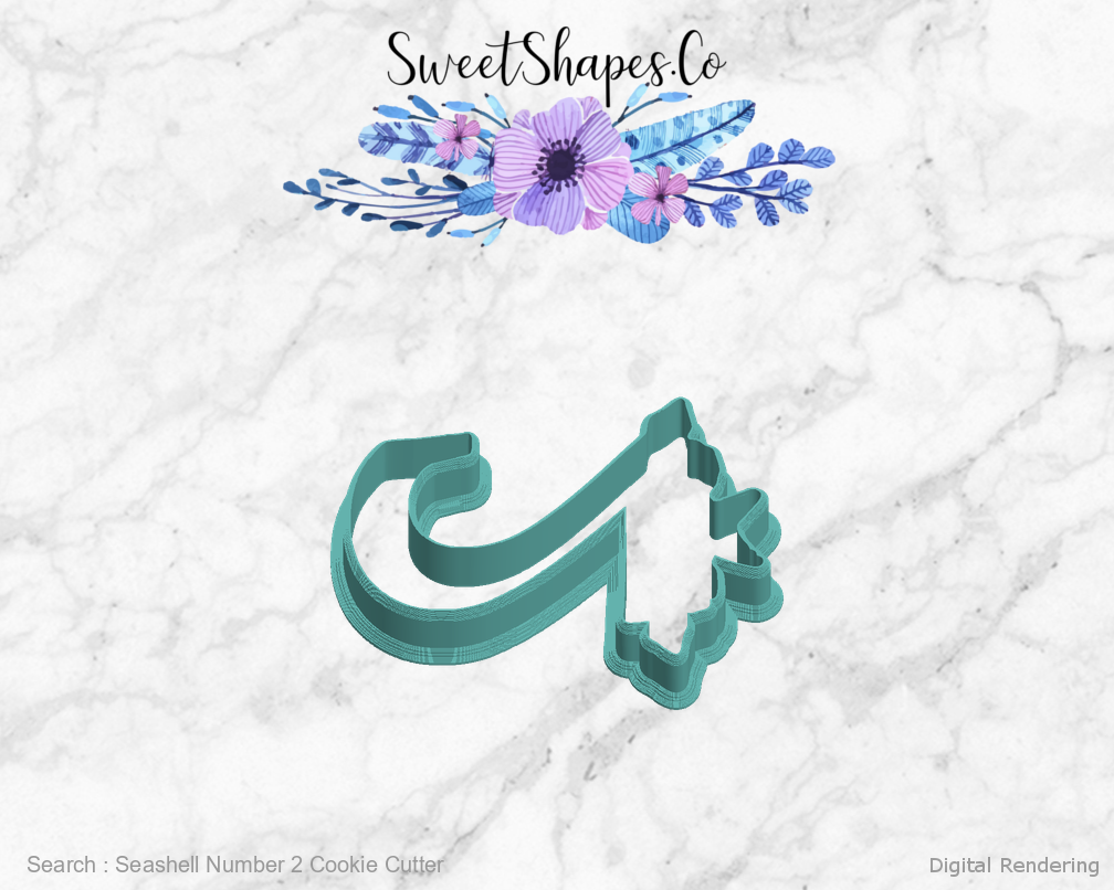 Seashell Number 2 Cookie Cutter — left view