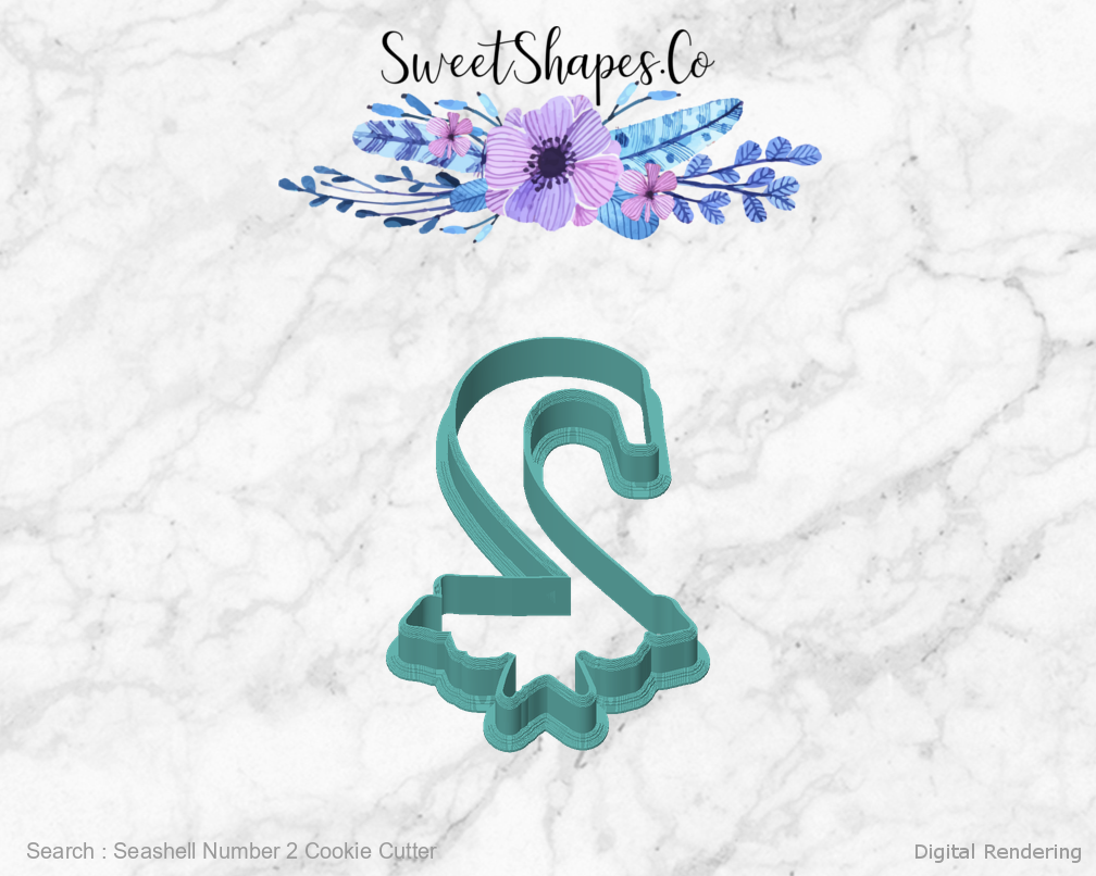 Seashell Number 2 Cookie Cutter — front view