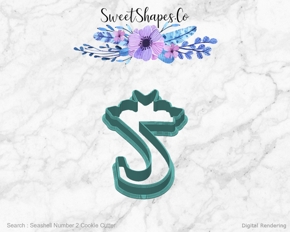 Seashell Number 2 Cookie Cutter — back view