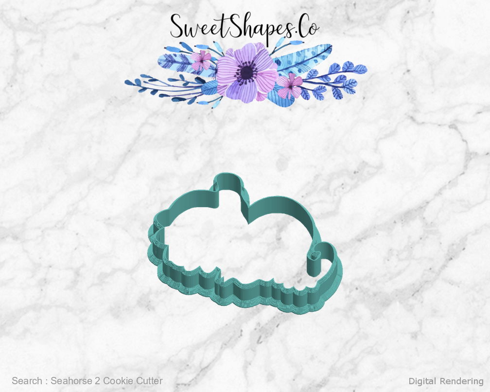 Seahorse 2 Cookie Cutter — left view