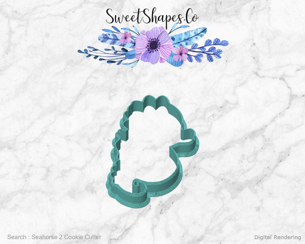 Seahorse 2 Cookie Cutter — front view
