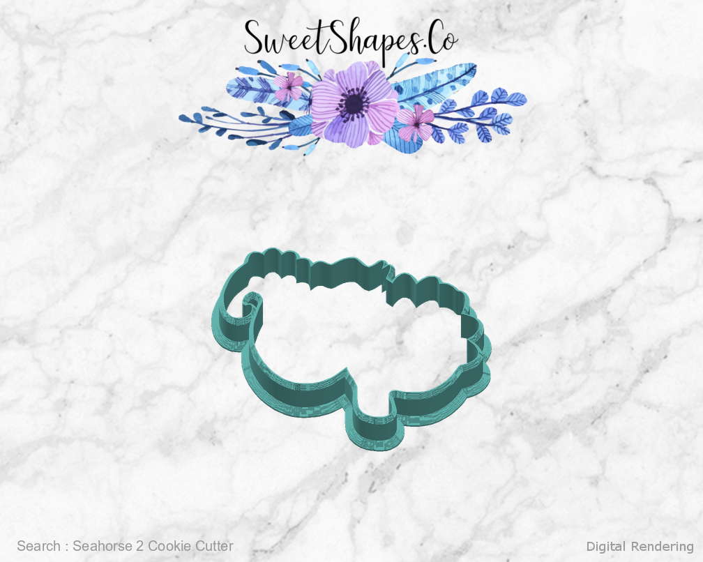 Seahorse 2 Cookie Cutter — right view