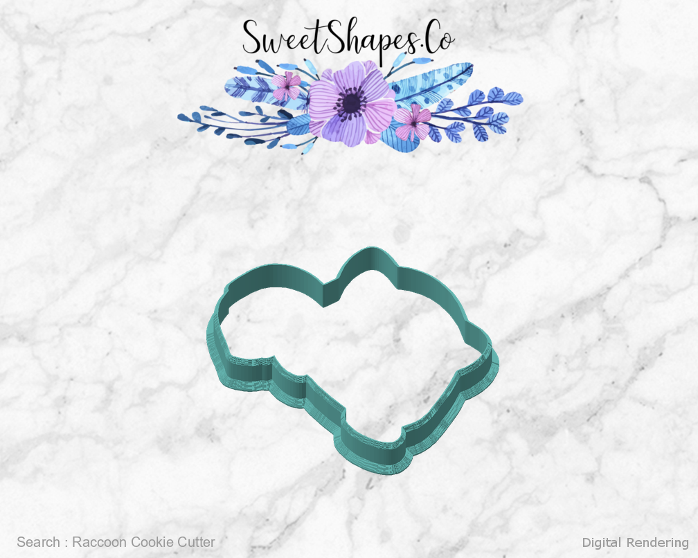 Raccoon Cookie Cutter — angled front view