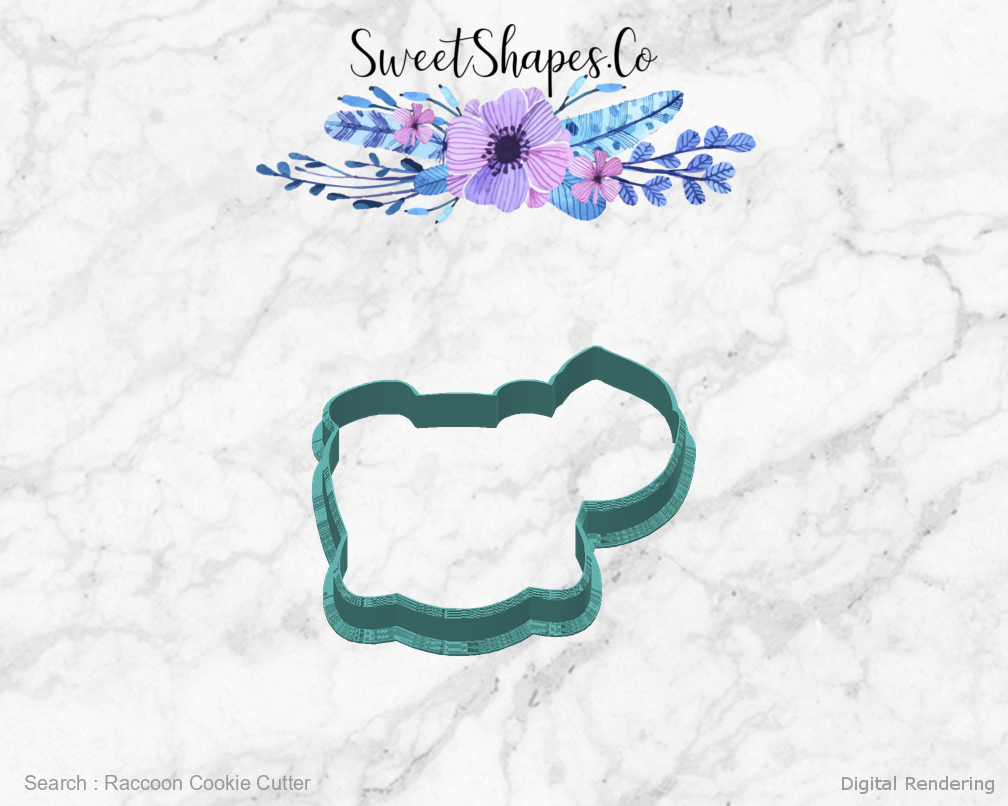 Raccoon Cookie Cutter — back view