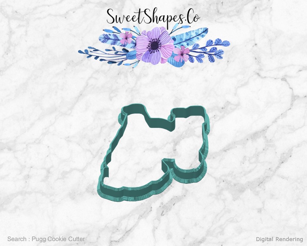 Pugg Cookie Cutter — back view