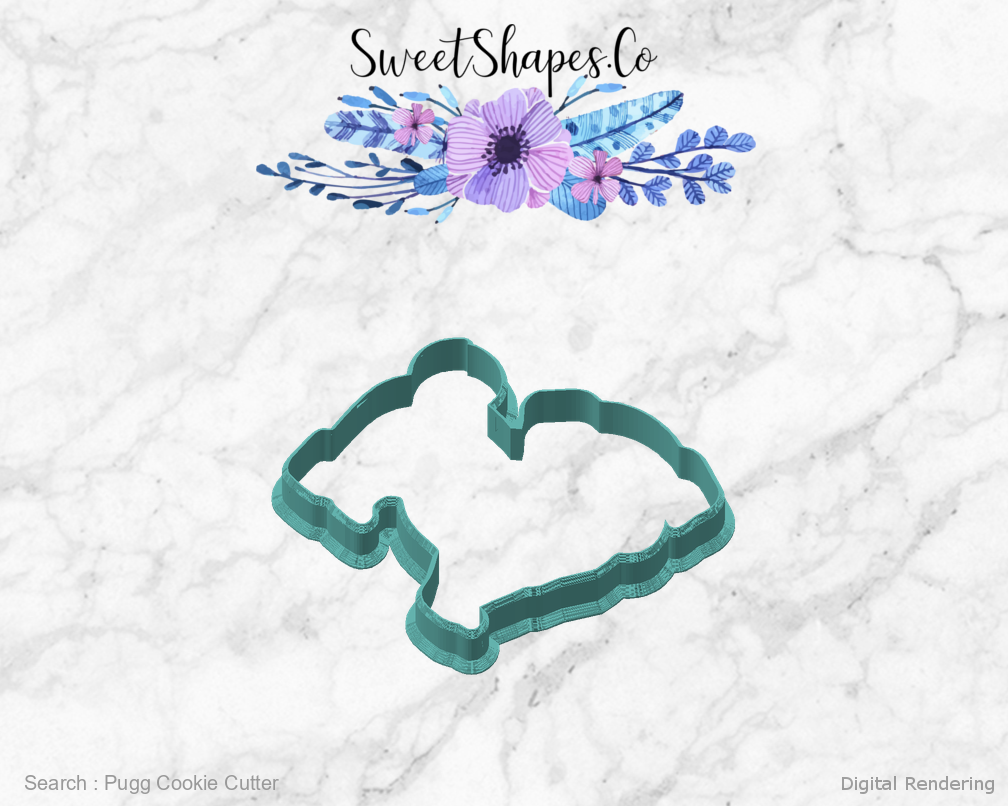 Pugg Cookie Cutter — angled front view