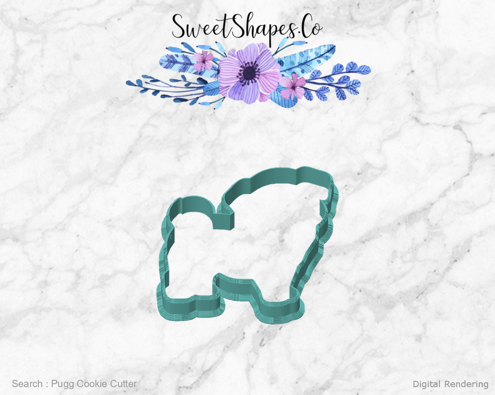 Pugg Cookie Cutter — front view