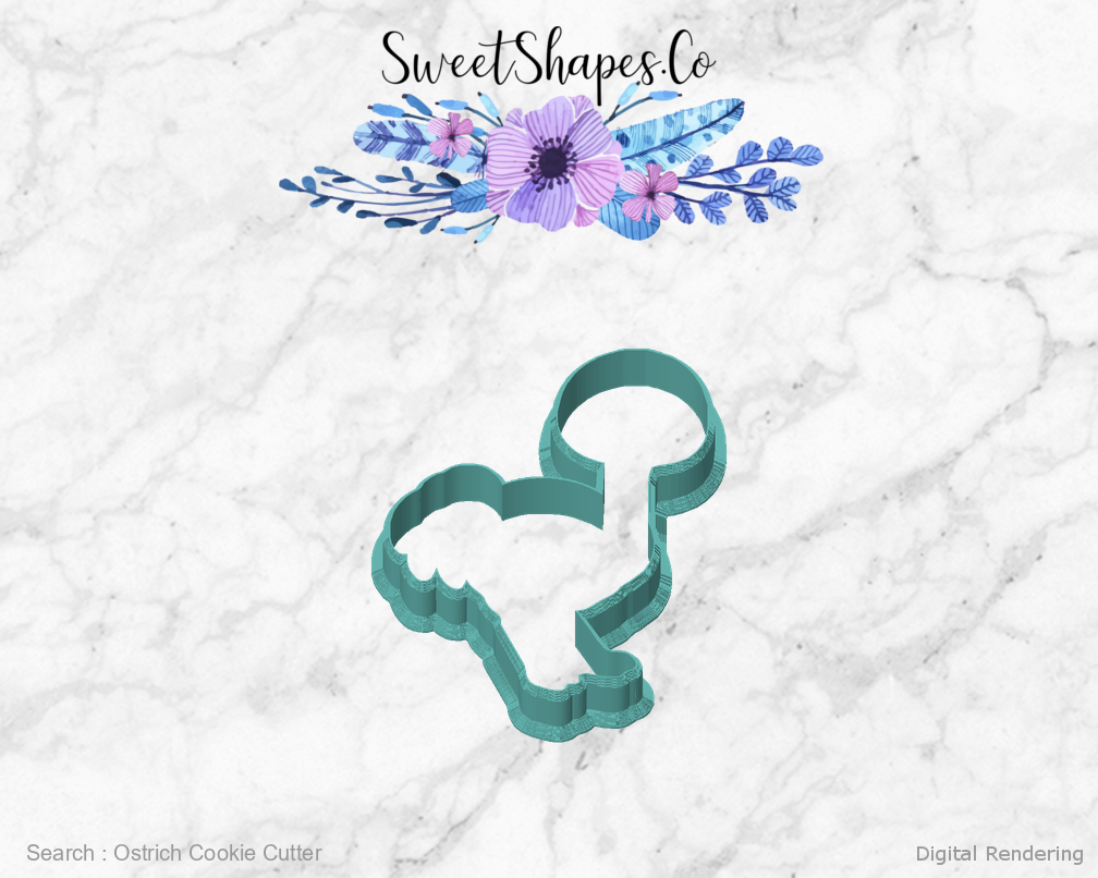 Ostrich Cookie Cutter — front view