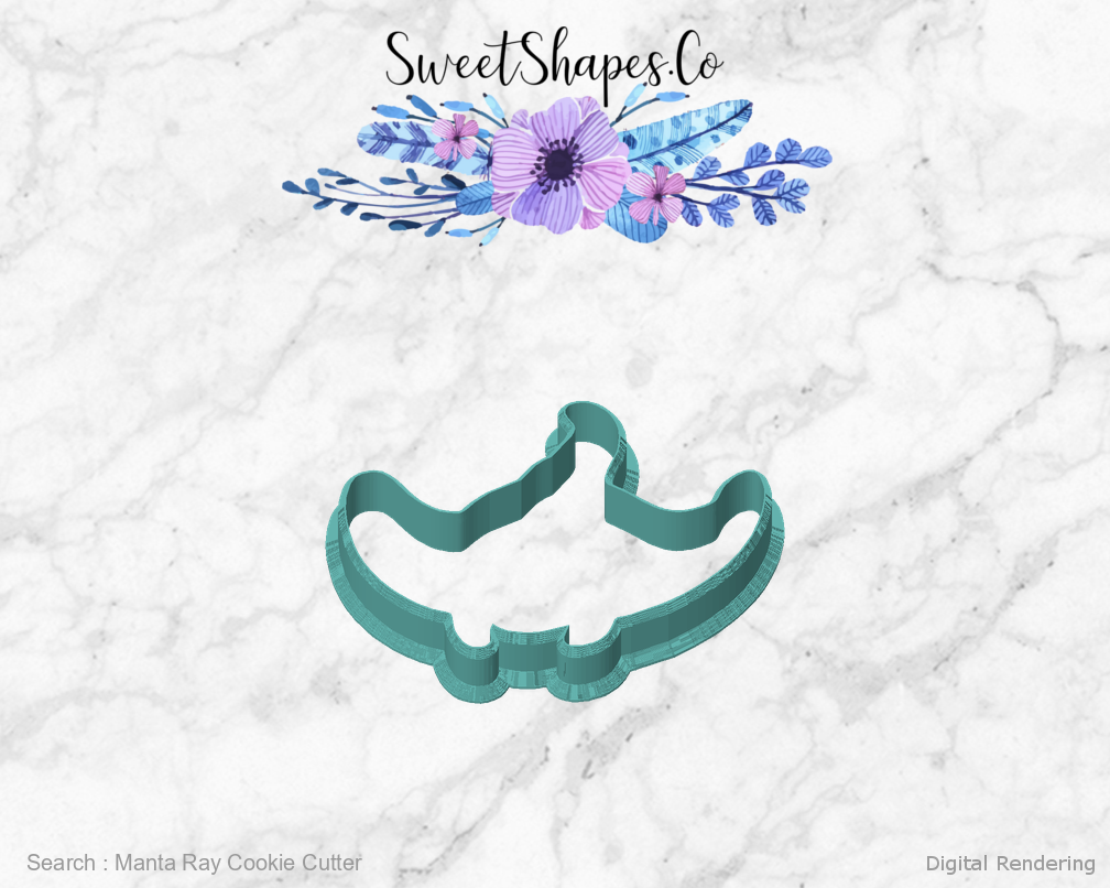 Manta Ray Cookie Cutter — front view