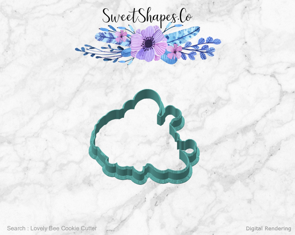 Lovely Bee Cookie Cutter — angled front view