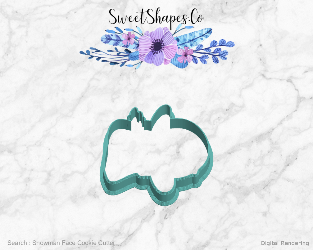 Snowman Face Cookie Cutter — left view