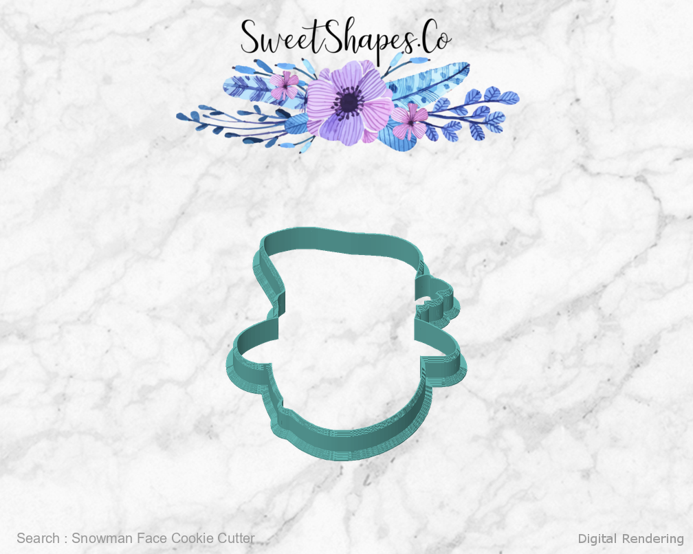 Snowman Face Cookie Cutter — front view