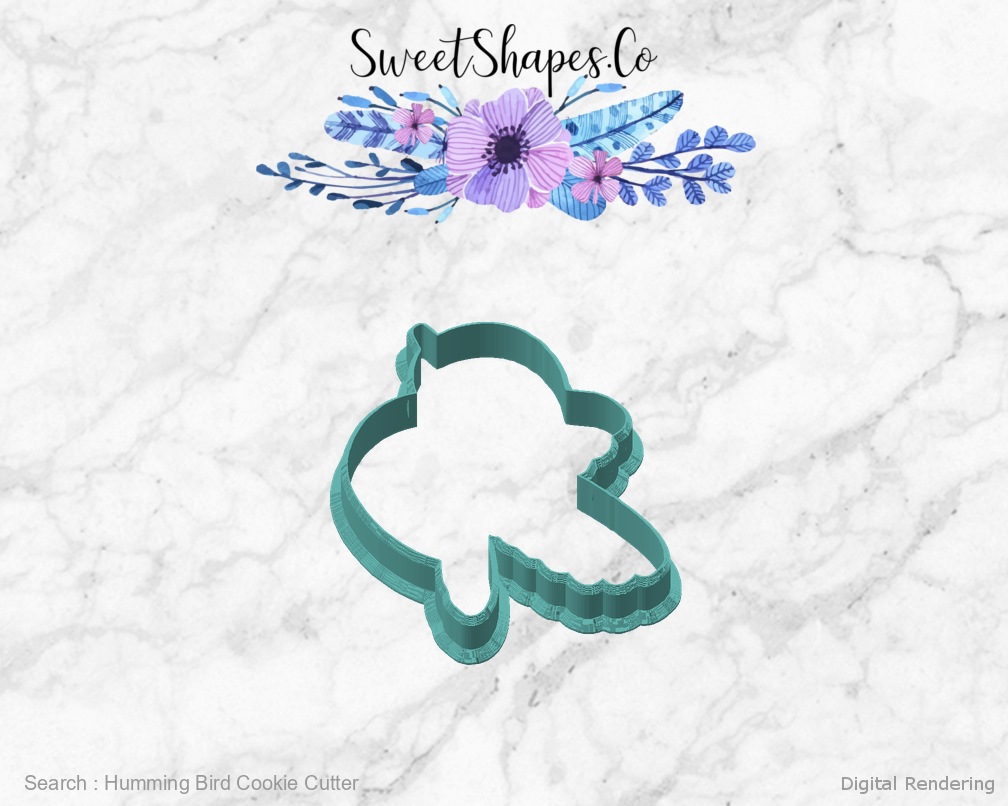 Humming Bird Cookie Cutter — angled front view