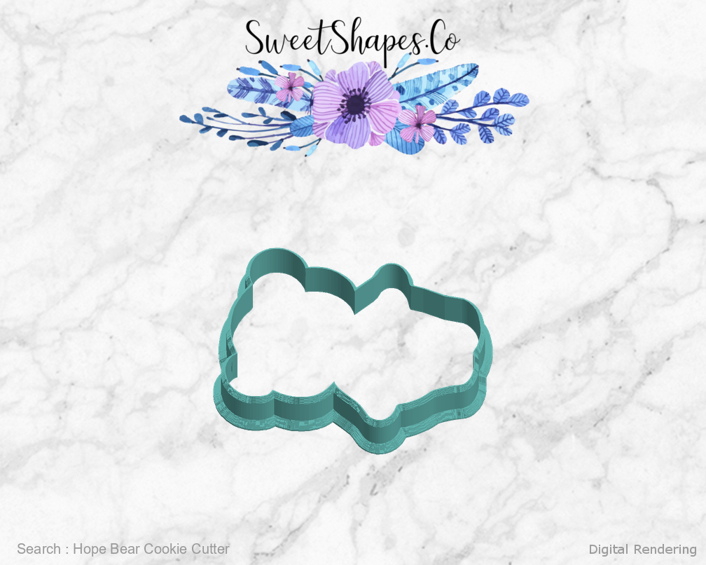 Hope Bear Cookie Cutter — left view