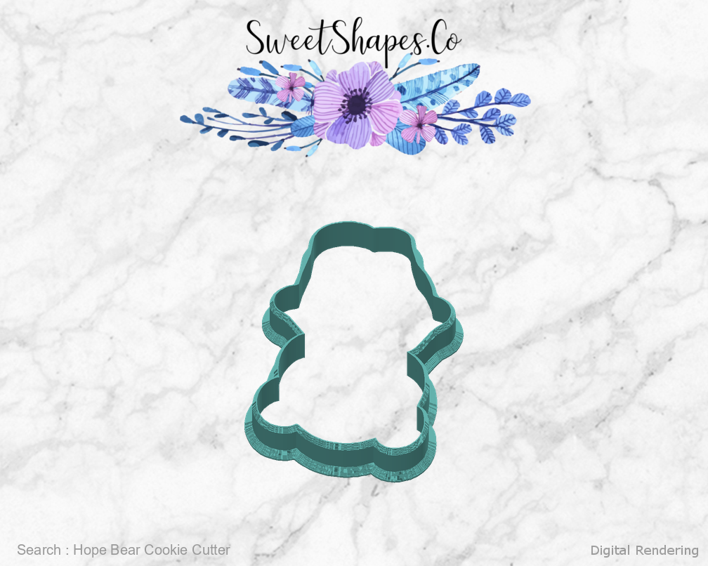 Hope Bear Cookie Cutter — back view