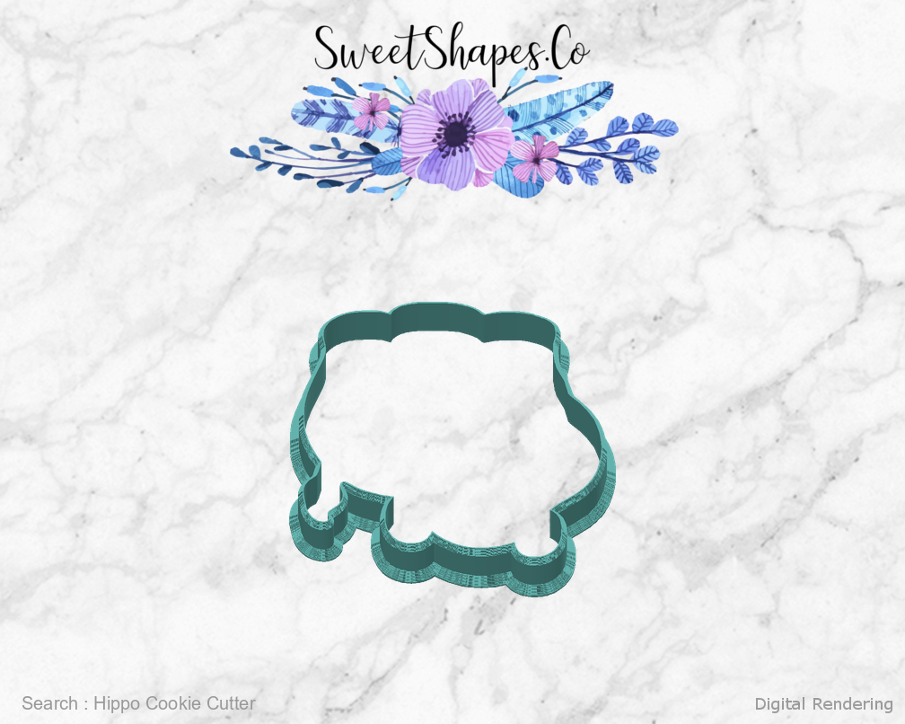 Hippo Cookie Cutter — back view