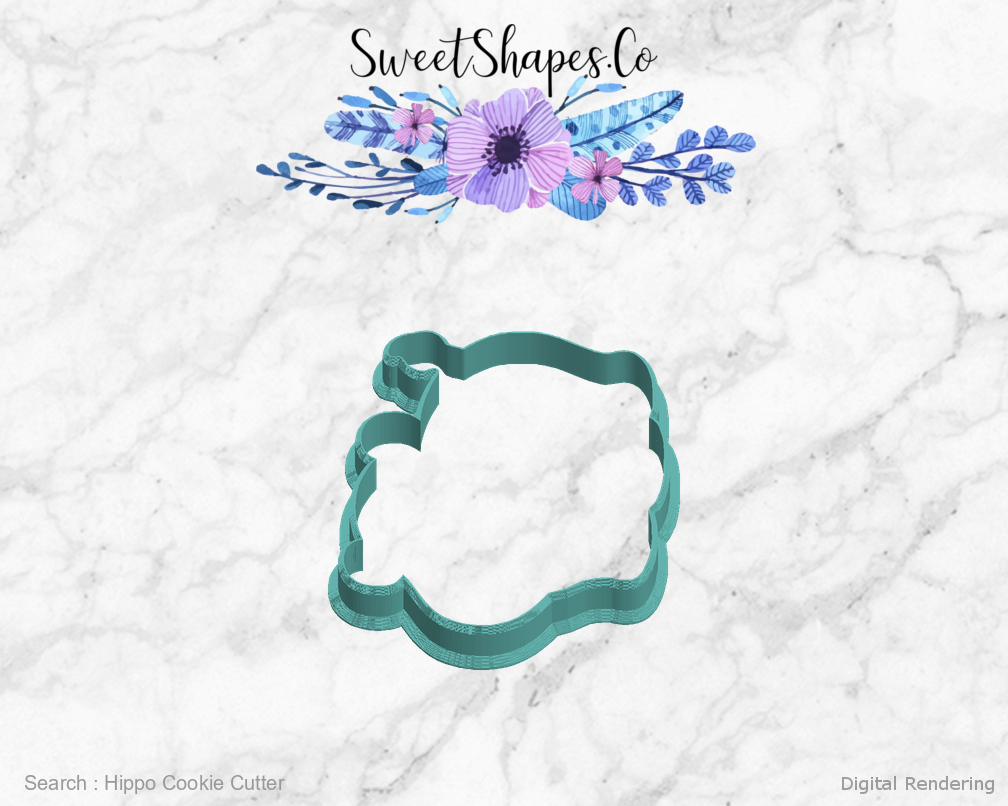 Hippo Cookie Cutter — left view