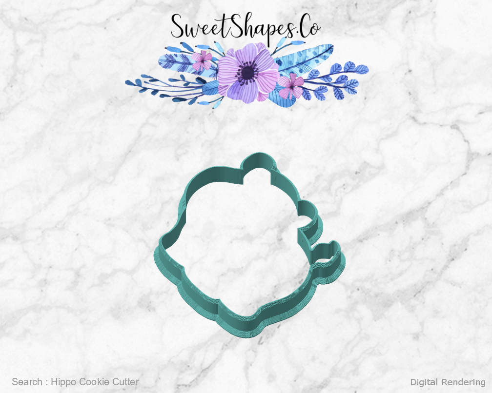 Hippo Cookie Cutter — angled front view