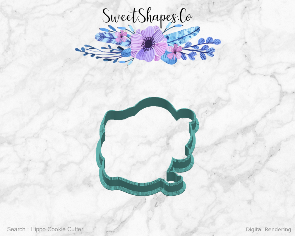Hippo Cookie Cutter — right view
