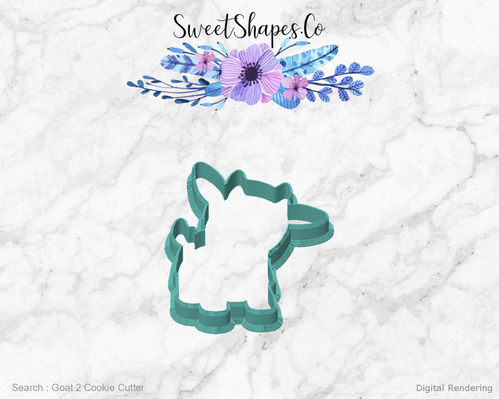 Goat 2 Cookie Cutter — front view