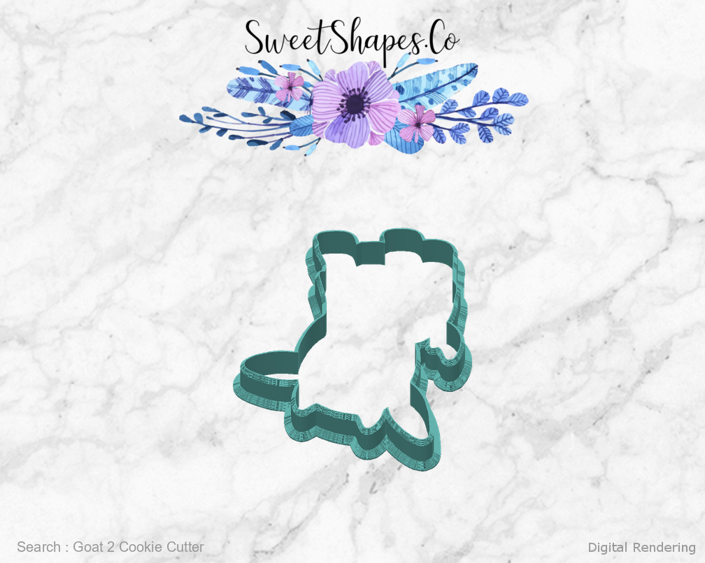 Goat 2 Cookie Cutter — back view
