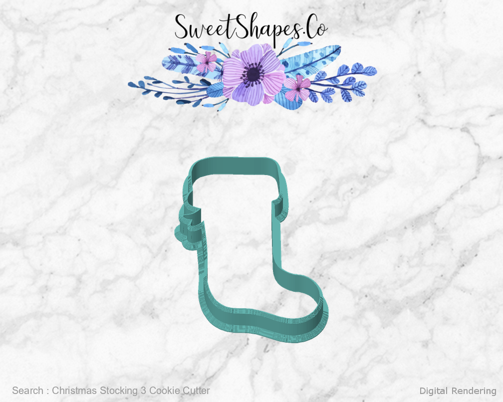 Christmas Stocking 3 Cookie Cutter — front view
