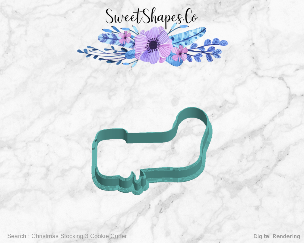 Christmas Stocking 3 Cookie Cutter — left view