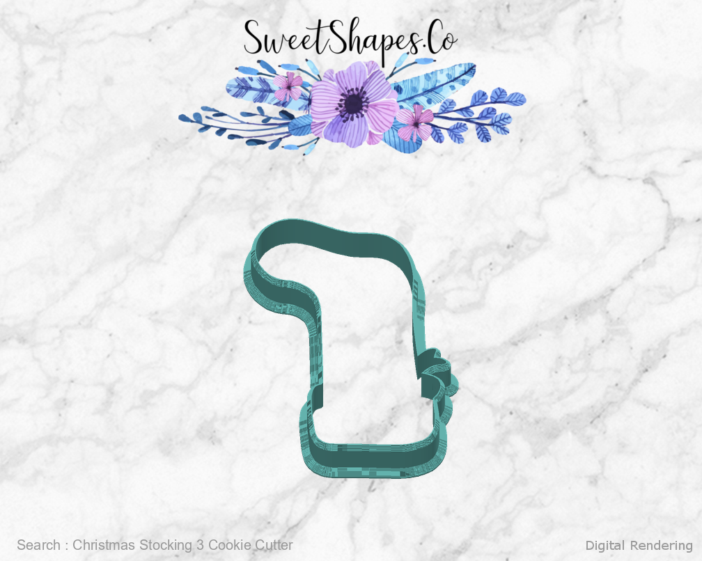 Christmas Stocking 3 Cookie Cutter — back view