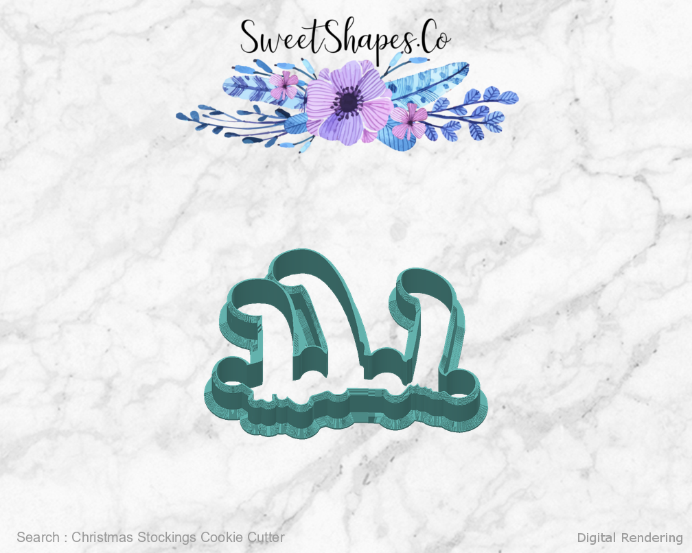 Christmas Stockings Cookie Cutter — back view