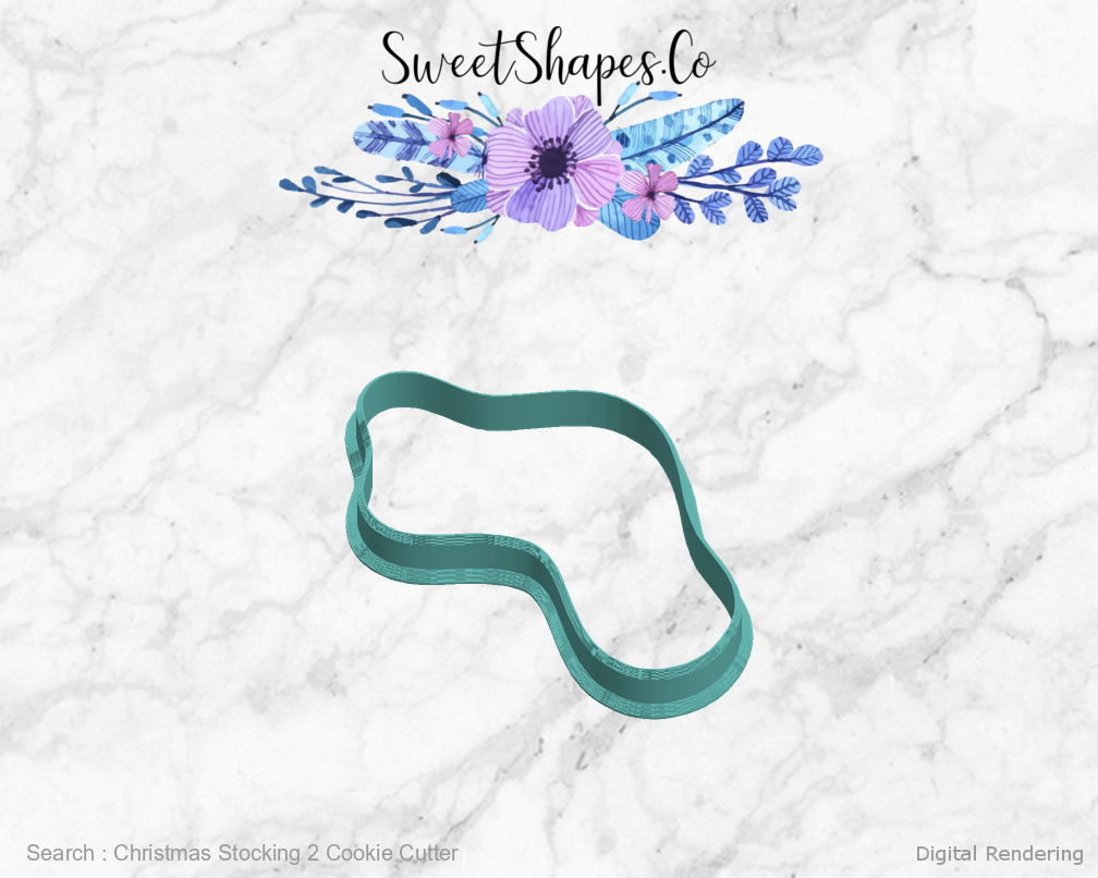 Christmas Stocking 2 Cookie Cutter — left view