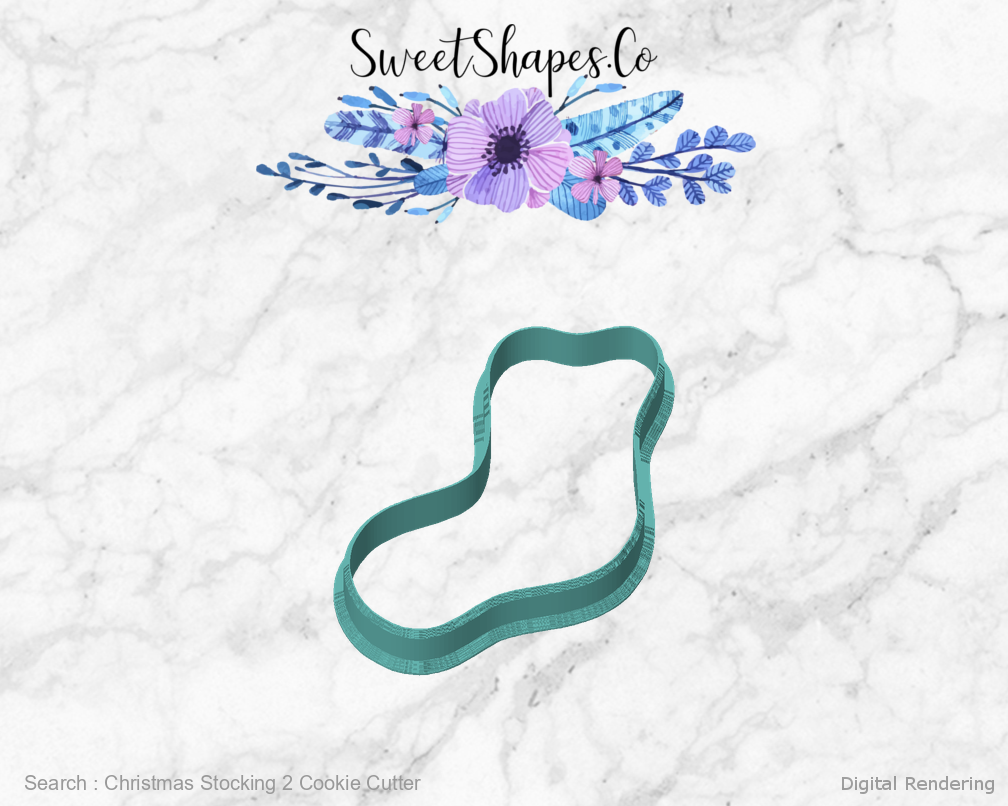 Christmas Stocking 2 Cookie Cutter — front view