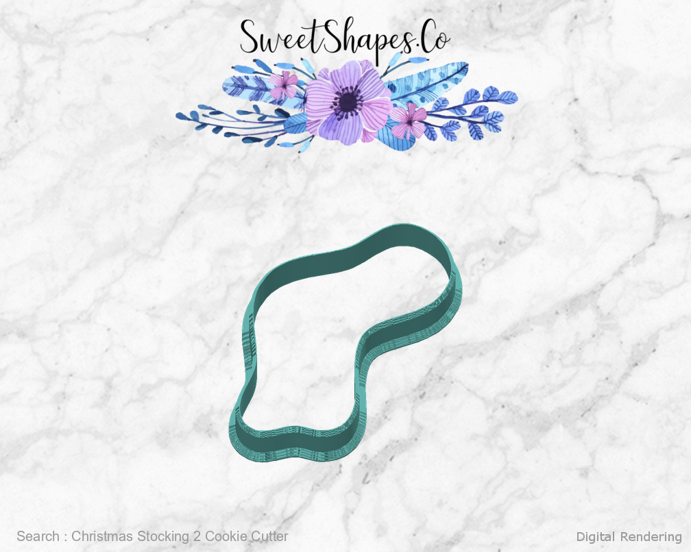 Christmas Stocking 2 Cookie Cutter — back view