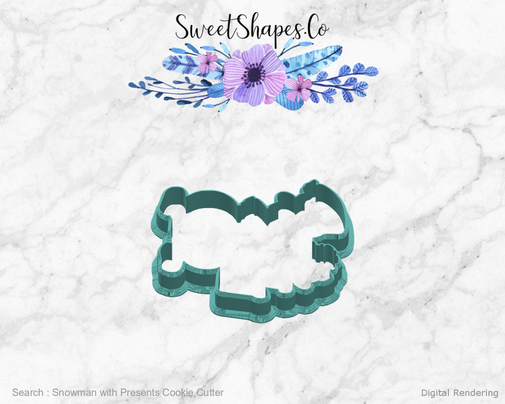 Snowman with Presents Cookie Cutter — right view