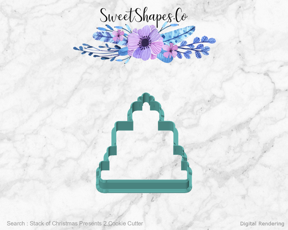 Stack of Christmas Presents 2 Cookie Cutter — front view
