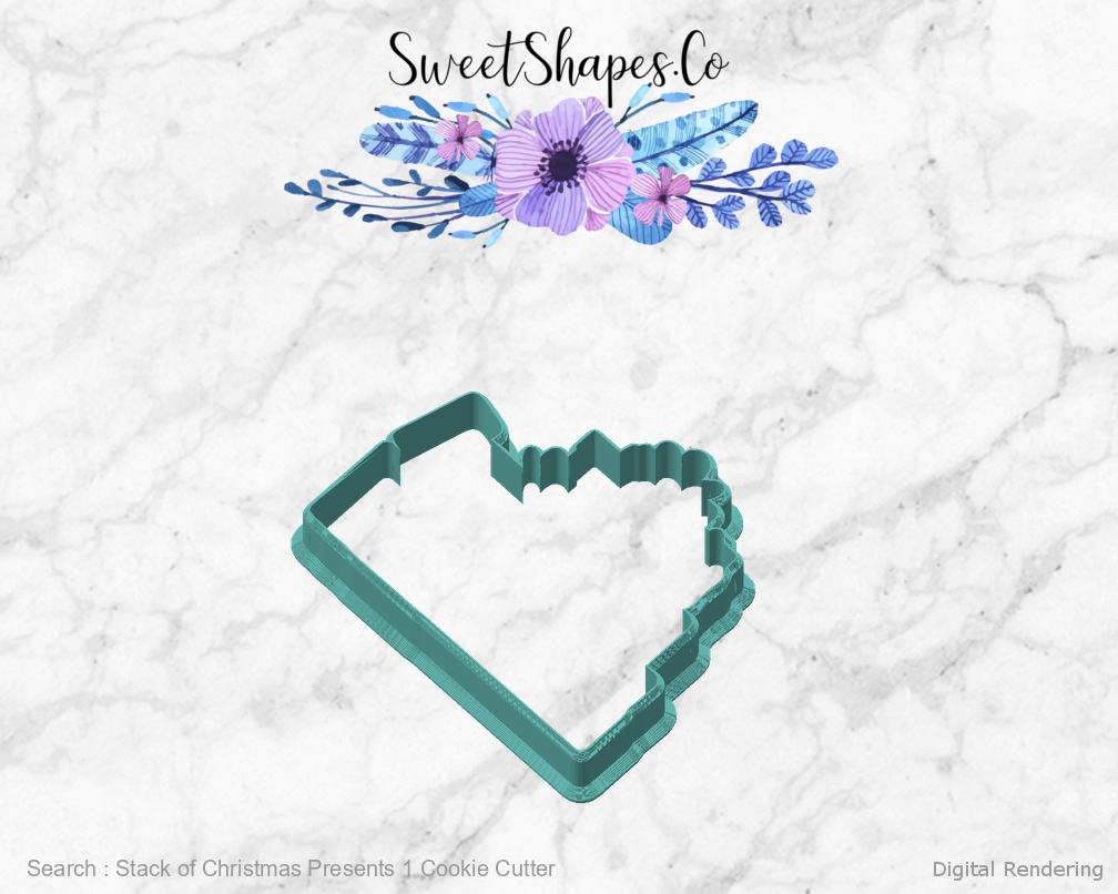 Stack of Christmas Presents 1 Cookie Cutter — angled front view