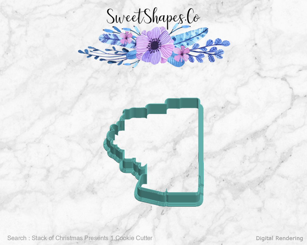 Stack of Christmas Presents 1 Cookie Cutter — left view