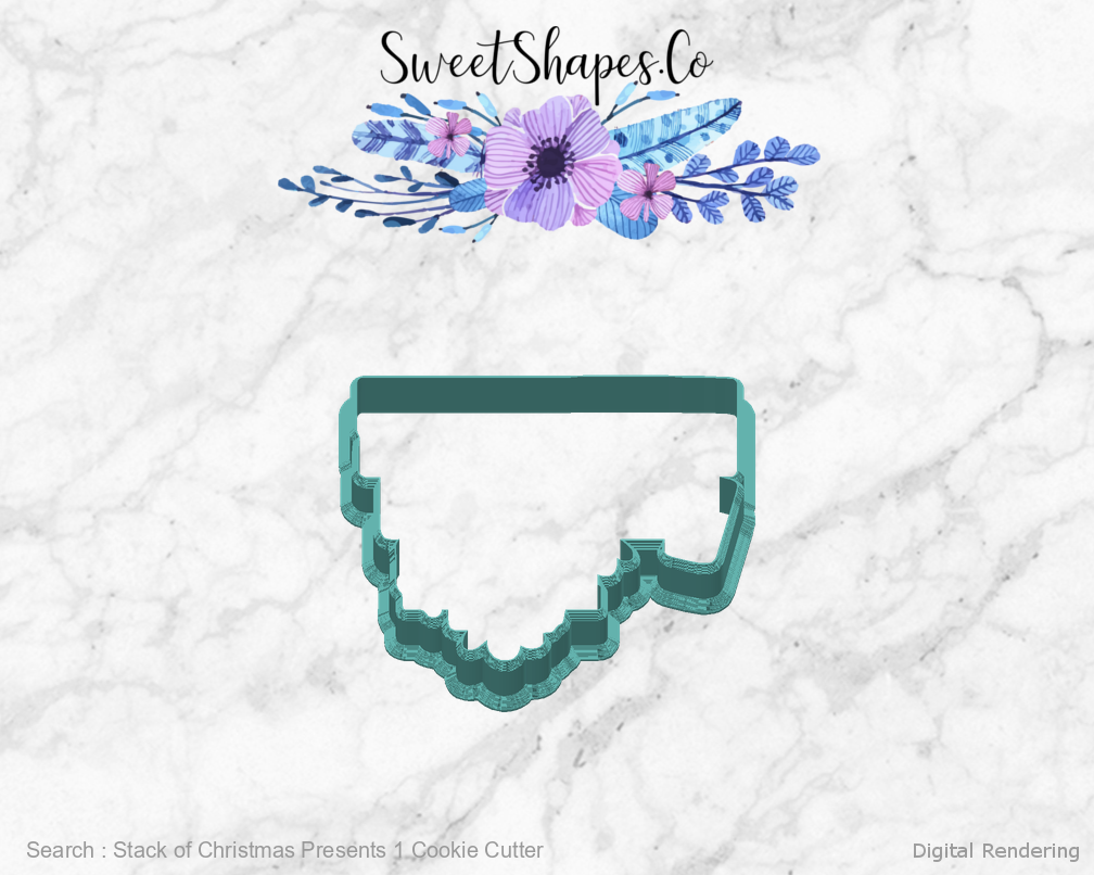 Stack of Christmas Presents 1 Cookie Cutter — back view
